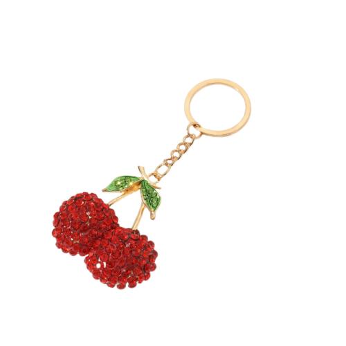 Zinc Alloy Key Clasp portable & multifunctional & with rhinestone golden Sold By PC