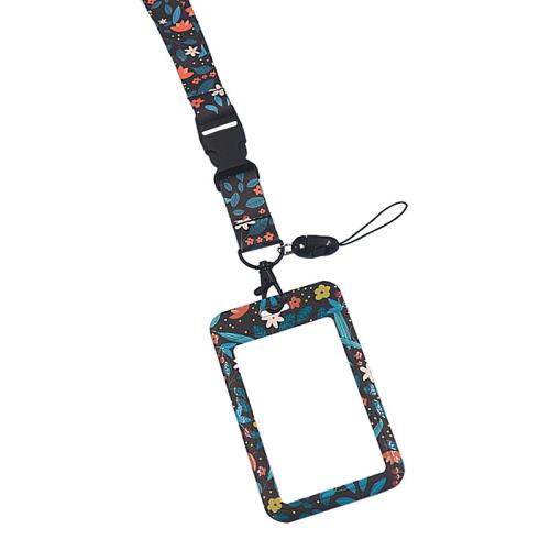 Plastic Lanyard Card Holder with Polyester Cord portable & multifunctional mixed colors Sold By PC