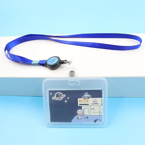 Plastic Lanyard Card Holder with Polyester Cord portable & multifunctional & retractable Sold By PC