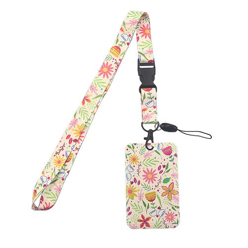 Plastic Lanyard kaarthouder, met Textiel binnenwerk Cord, Draagbare & multifunctioneel, gemengde kleuren, Verkocht door PC