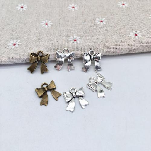 Zinc Alloy Bowknot Pendler, forgyldt, du kan DIY, flere farver til valg, 18x16x3mm, 100pc'er/Bag, Solgt af Bag