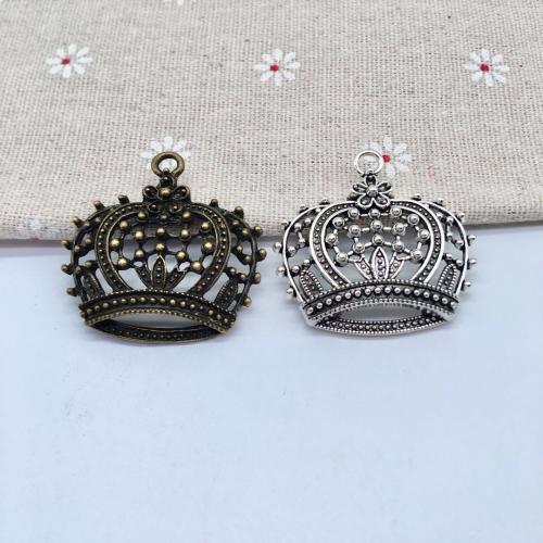 Zinc Alloy Crown riipukset, Sinkkiseos, Kruunu, päällystetty, tee-se-itse, enemmän värejä valinta, 38x40x8mm, 100PC/laukku, Myymät laukku