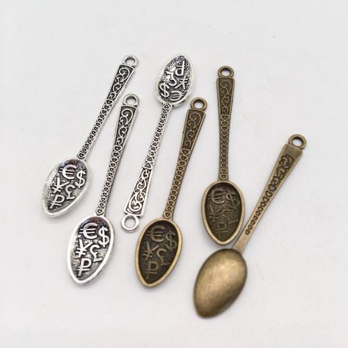 Zinc Alloy Pendler, Spoon, forgyldt, du kan DIY, flere farver til valg, 15x17x5mm, 100pc'er/Bag, Solgt af Bag