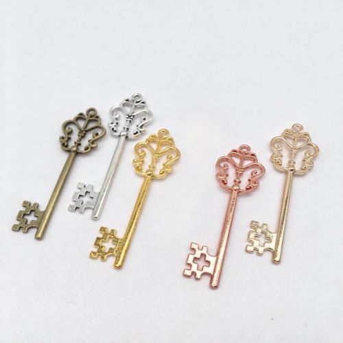 Zinc Alloy Key riipukset, Sinkkiseos, Avain, päällystetty, tee-se-itse, enemmän värejä valinta, 57x18x4mm, 100PC/laukku, Myymät laukku