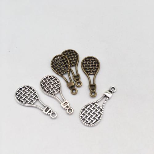 Sinc Alloy Pendants, Racket Leadóg, plátáilte, DIY, dathanna níos mó le haghaidh rogha, 29x12x2mm, 100ríomhairí pearsanta/Mála, Díolta De réir Mála