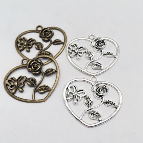 Zinc Alloy Heart Pendants plated DIY Sold By Bag