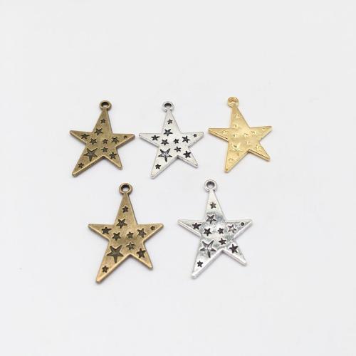 Cink Alloy Star Privjesak, Zvijezda, pozlaćen, možete DIY, više boja za izbor, 28x21mm, 100računala/Torba, Prodano By Torba