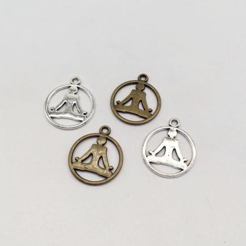 Sinc Alloy Pendants, Babhta, plátáilte, DIY, dathanna níos mó le haghaidh rogha, 23x20x1mm, 100ríomhairí pearsanta/Mála, Díolta De réir Mála