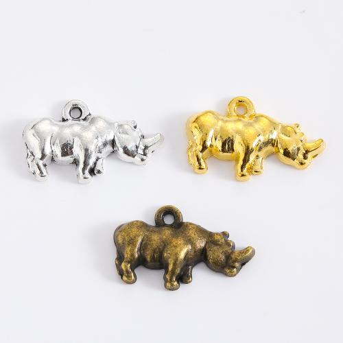 Zinc Alloy Animal Pendants Rhinoceros plated DIY Sold By Bag