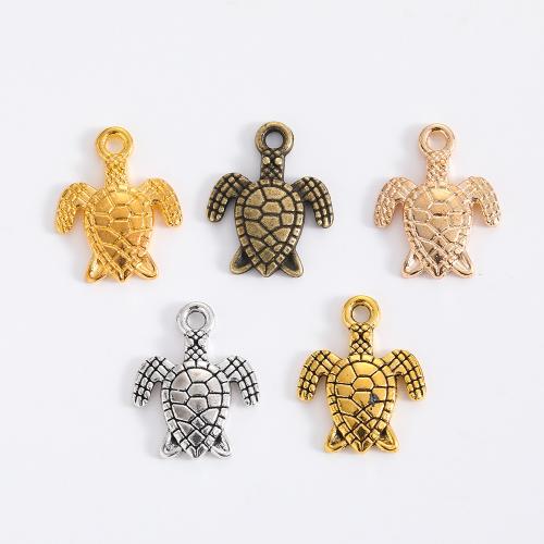 Zinc Alloy Animal Pendler, Turtle, forgyldt, du kan DIY, flere farver til valg, 16x12x2mm, 100pc'er/Bag, Solgt af Bag