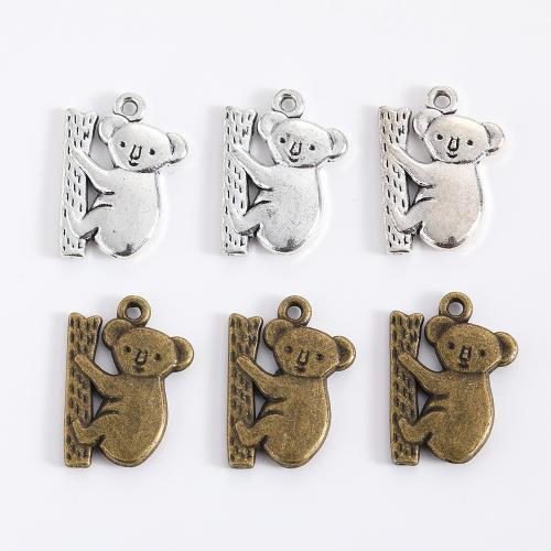 Cink Alloy životinja Privjesci, koala, pozlaćen, možete DIY, više boja za izbor, 1.90x1.40x2mm, 100računala/Torba, Prodano By Torba