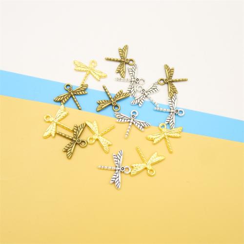 Zinc Alloy Animal Pendler, Dragonfly, forgyldt, du kan DIY, flere farver til valg, 16x20x2mm, 100pc'er/Bag, Solgt af Bag