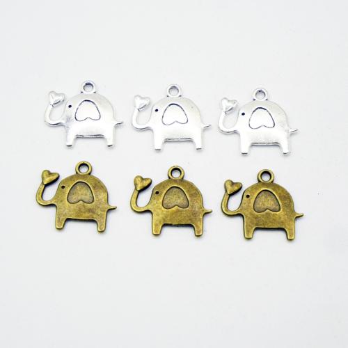 Zinc Alloy Animal Pendants Elephant plated DIY Sold By Bag