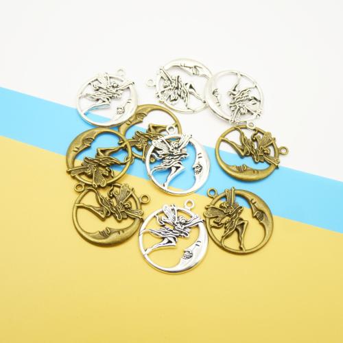 Zinc Alloy Pendants Round plated DIY Sold By Bag