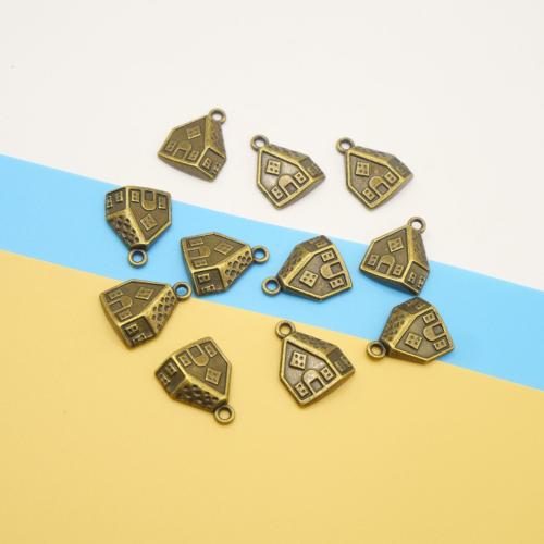 Zinc Alloy Pendants House plated DIY Sold By Bag