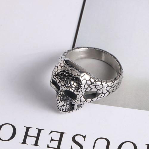 Stainless Steel Finger Ring 304 Stainless Steel Skull Vacuum Ion Plating & for man Sold By PC