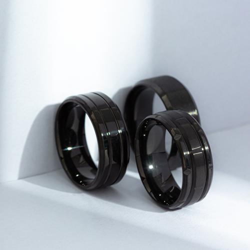 Titanium Stål ring Set, tre stykker & forskellig størrelse for valg & for mennesket, flere farver til valg, Størrelse:7-13, Solgt af sæt