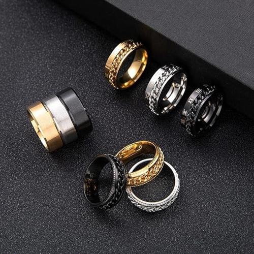 Titan Stål ring Set, nio stycken & Unisex & olika storlek för val, Storlek:6-13, Säljs av Ställ