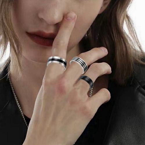 304 Stainless Steel Ring Set plated three pieces & Unisex & enamel US Ring Sold By Set