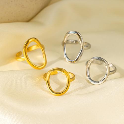 Partículas de aço Cuff Ring Finger, Oval, banhado, Vario tipos a sua escolha & para mulher & vazio, tamanho:6-8, vendido por PC