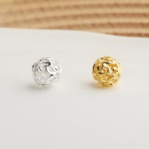 Spacer Beads Jewelry 925 Sterling Silver Round DIY & hollow 8mm Sold By PC