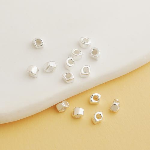 Spacer perle Nakit, 925 Sterling Silver, Nepravilan, uglađen, možete DIY, srebro, 4.70x3.30mm, Rupa:Približno 1.5mm, Prodano By PC