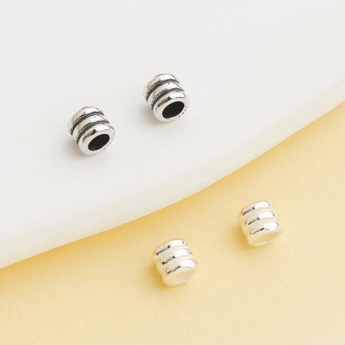 Gioielli Spacer Beads, 925 sterline d'argento, Tubo rotondo, DIY, nessuno, 4.80x4.30mm, Foro:Appross. 3mm, Venduto da PC