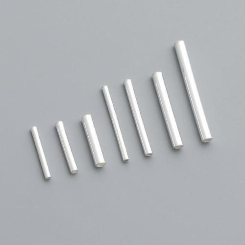 925 Sterling Silver Straight Tube polished DIY silver color Sold By PC