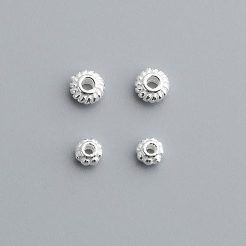 Spacer perle Nakit, 925 Sterling Silver, uglađen, možete DIY & različite veličine za izbor, srebro, Prodano By PC