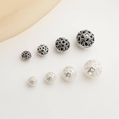 Spacer Beads Jewelry 925 Sterling Silver DIY & with flower pattern & hollow Sold By PC