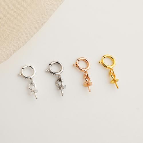 925 فضة قلادة الكفالة, فضة 925, ديي, المزيد من الألوان للاختيار, spring buckle width 5mm, needle length 3mm, تباع بواسطة PC