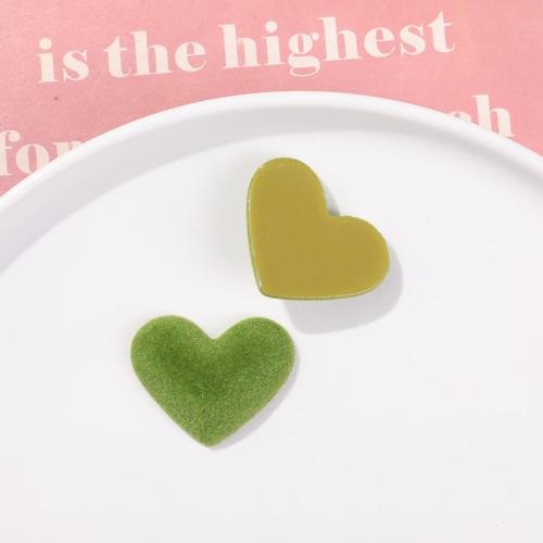 Hair Accessories DIY Findings Resin with Flocking Fabric Heart Sold By PC