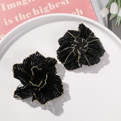 Hair Accessories DIY Findings Seedbead Flower handmade multilayer black 70mm Sold By PC