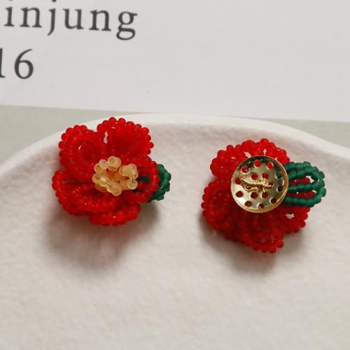 Hårpynt DIY resultater, Seedbead, Flower, håndlavet, du kan DIY, 21x20mm, Solgt af PC