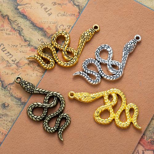 Zinc Alloy Animal Pendler, Snake, forgyldt, du kan DIY, flere farver til valg, nikkel, bly & cadmium fri, 53x26mm, 100pc'er/Bag, Solgt af Bag