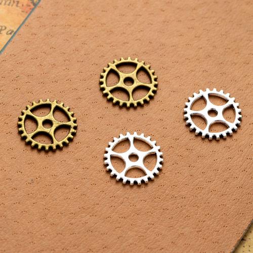 Zinc Alloy Pendants Gear Wheel plated DIY nickel lead & cadmium free 15mm Sold By Bag