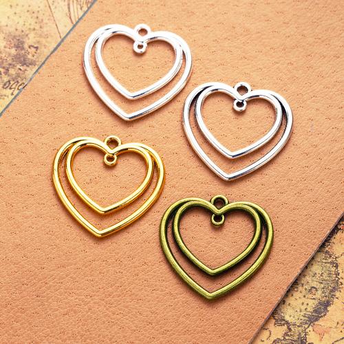 Zinc Alloy Heart Pendants plated DIY nickel lead & cadmium free Sold By Bag