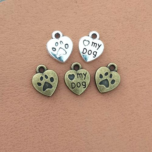 Zinc Alloy Heart Pendants plated DIY nickel lead & cadmium free Sold By Bag