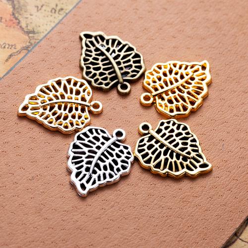 Zinc Alloy Leaf Pendants plated DIY nickel lead & cadmium free Sold By Bag