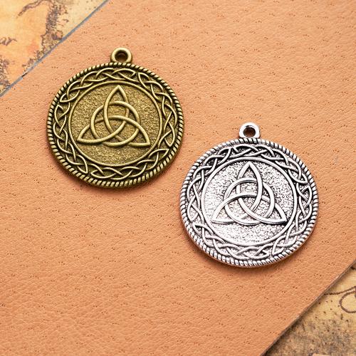 Zinc Alloy Pendants Round plated DIY nickel lead & cadmium free Sold By Bag