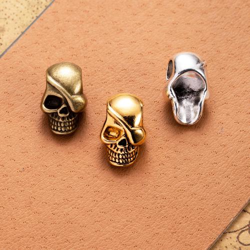 Zinc Alloy Jewelry Beads Skull plated DIY nickel lead & cadmium free Sold By Bag