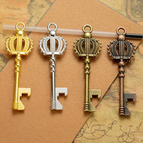 Zinc Alloy Key Pendants plated DIY nickel lead & cadmium free Sold By Bag