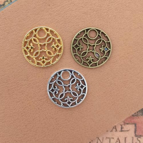 Zinc Alloy Pendants Round plated DIY nickel lead & cadmium free 20mm Sold By Bag