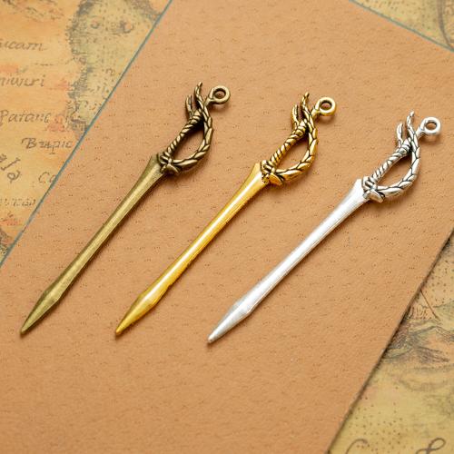 Zinc Alloy Pendants Sword plated DIY nickel lead & cadmium free Sold By Bag