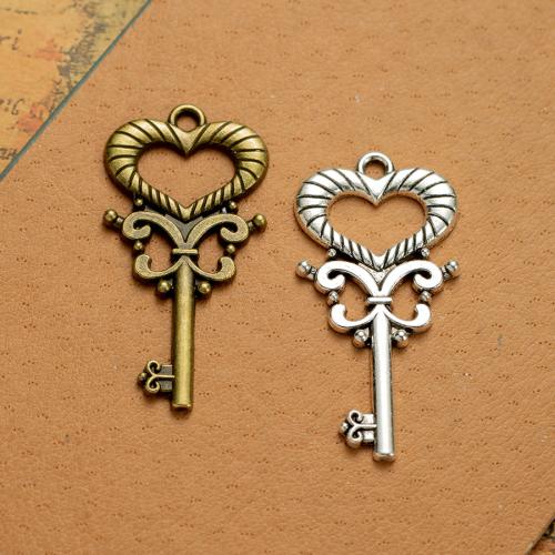 Zinc Alloy Key Pendants plated DIY nickel lead & cadmium free Sold By Bag