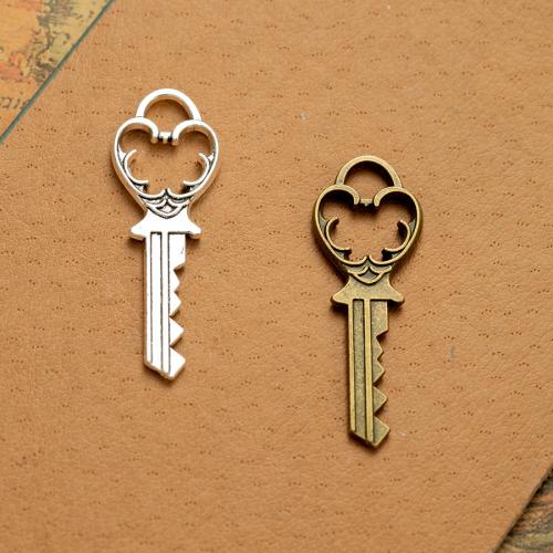 Zinc Alloy Key Pendants plated DIY nickel lead & cadmium free Sold By Bag