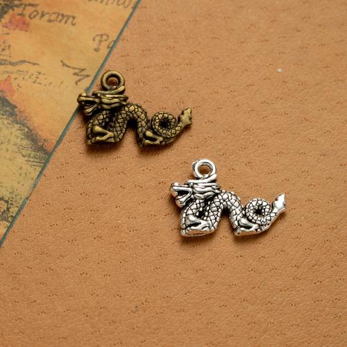 Sinc Alloy Pendants Ainmhithe, Dragon, plátáilte, DIY, dathanna níos mó le haghaidh rogha, nicil, luaidhe & caidmiam saor in aisce, 21x15mm, 100ríomhairí pearsanta/Mála, Díolta De réir Mála