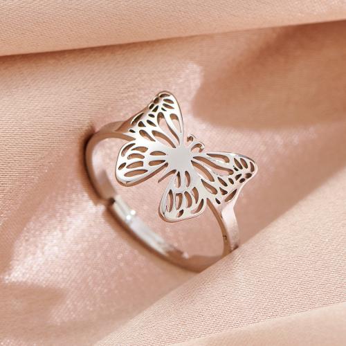 Zinc Alloy Finger Ring Butterfly plated Adjustable & for woman nickel lead & cadmium free inner ~20mm Sold By PC