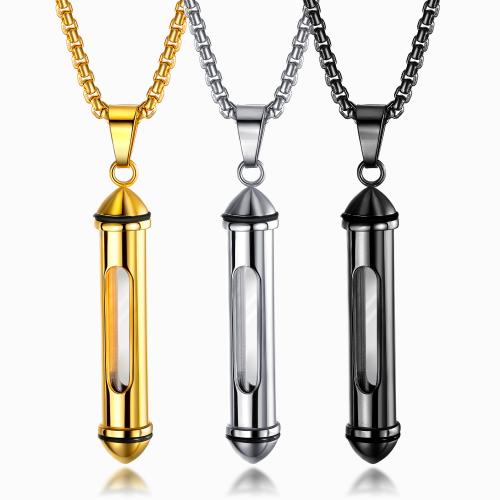 Stainless Steel Jewelry Necklace 304 Stainless Steel with Glass plated fashion jewelry & Unisex Length 550 mm Sold By PC