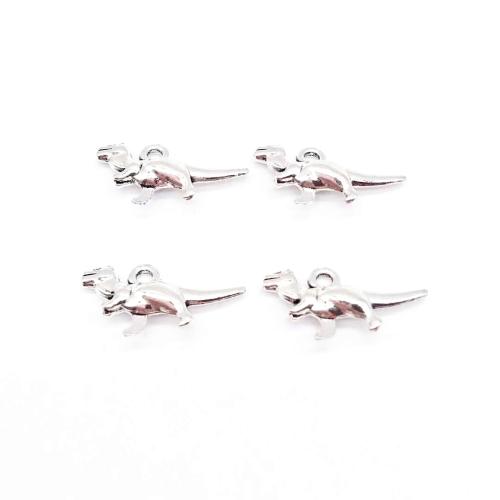 Zinklegering Animal Hangers, Zinc Alloy, Dinosaurus, antiek zilver plated, DIY, 21x10mm, 100pC's/Bag, Verkocht door Bag